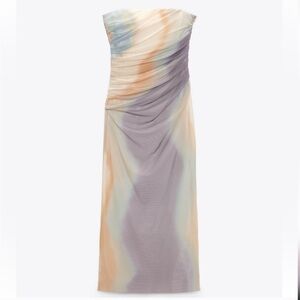 Zara Tye Dye Dress with Tulle Layer